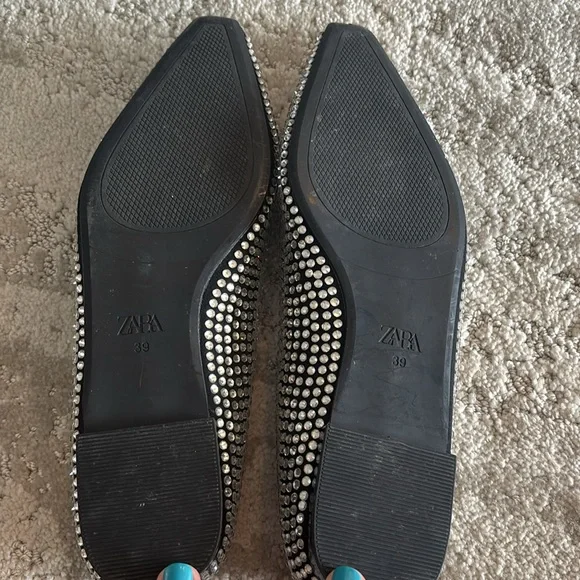 Zara Black and Silver Women's Flats Shoes - Picture 5 of 5